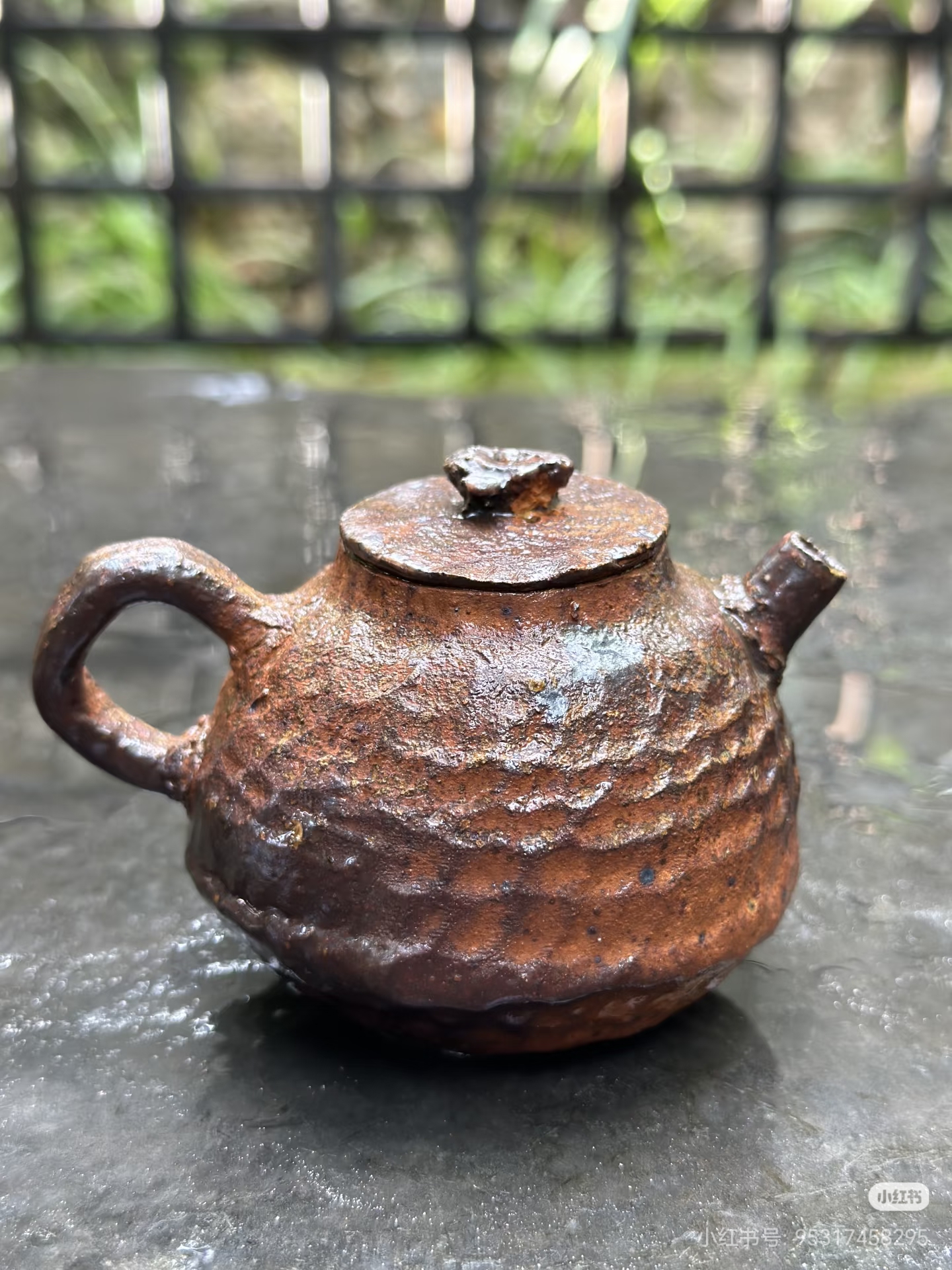 Teapot, ember rust — kiln position 3-7