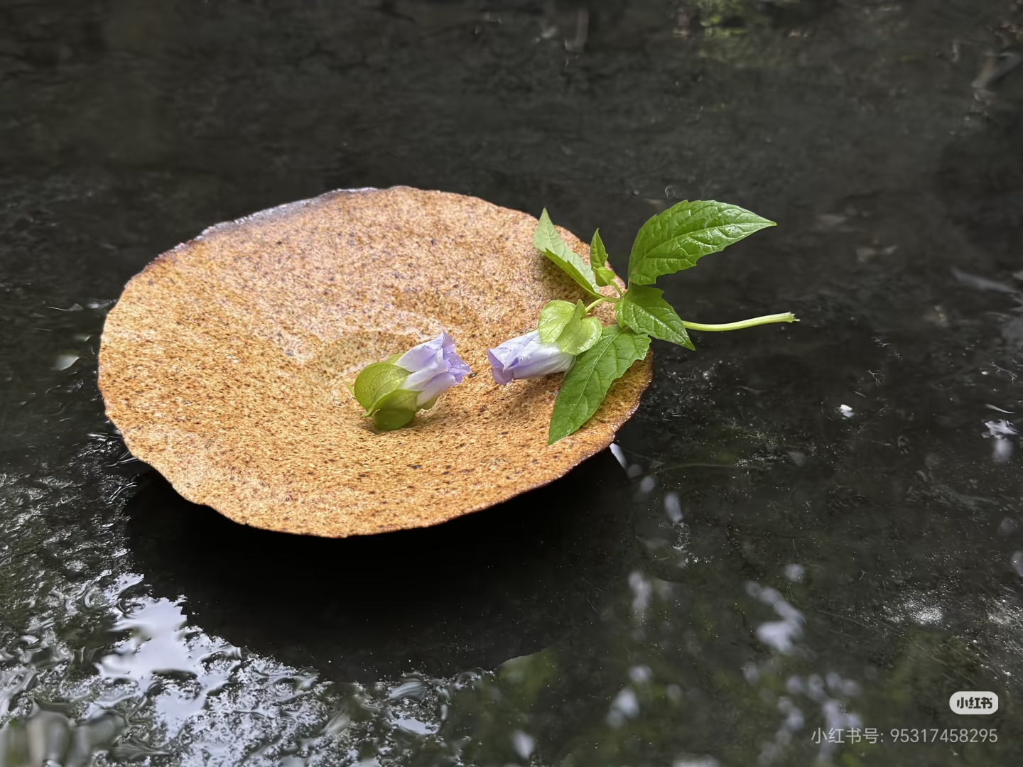 Shallow dish, sand glaze — kiln position 1-5